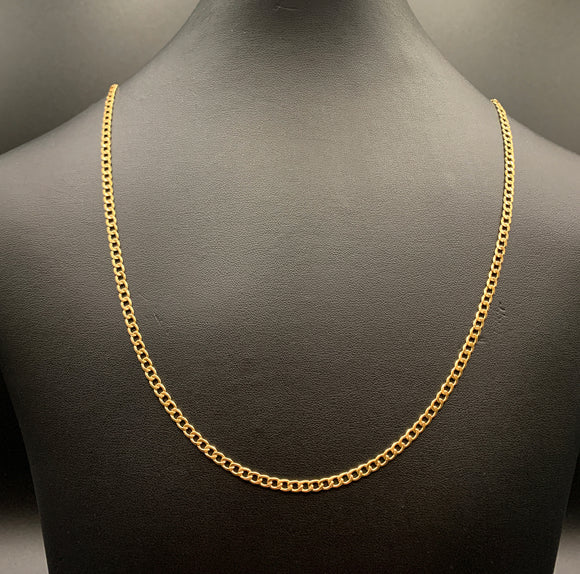 10k Gold Flat Curb Necklace 3.5mm