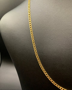 10k Gold Flat Curb Necklace 3.5mm