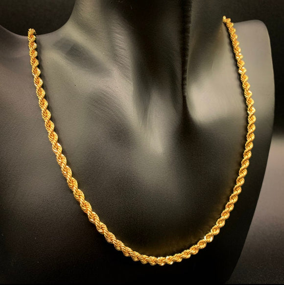 10K Gold Italian Rope Chain Necklace,Rope Chain Necklace,Mens Rope Chain,Womens Rope Chain,Gold Rope Chain Necklace,10K Gold Rope Chain