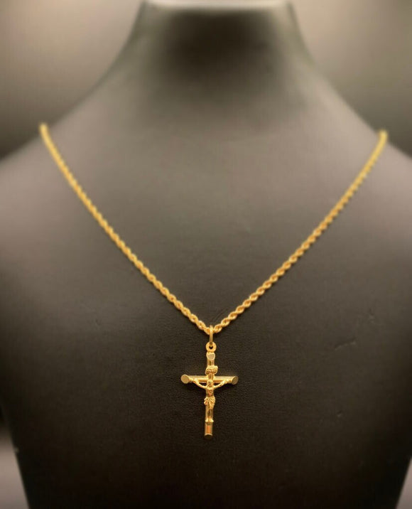 10K Cross Pendant, Gold Cross Jesus Pendant, 10K Gold Jesus Pendant, Jesus Pendant, Mens Gold Cross, Womens Gold Cross, Baptism Cross, Cross