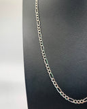 10K White Gold Figaro Link, 4 mm White Gold Figaro Chain, Figaro Chain, Figaro Link, Womens Figaro Link,Mens Figaro Chain, 10K Figaro Chain