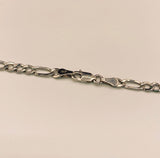 10K White Gold Figaro Link, 4 mm White Gold Figaro Chain, Figaro Chain, Figaro Link, Womens Figaro Link,Mens Figaro Chain, 10K Figaro Chain